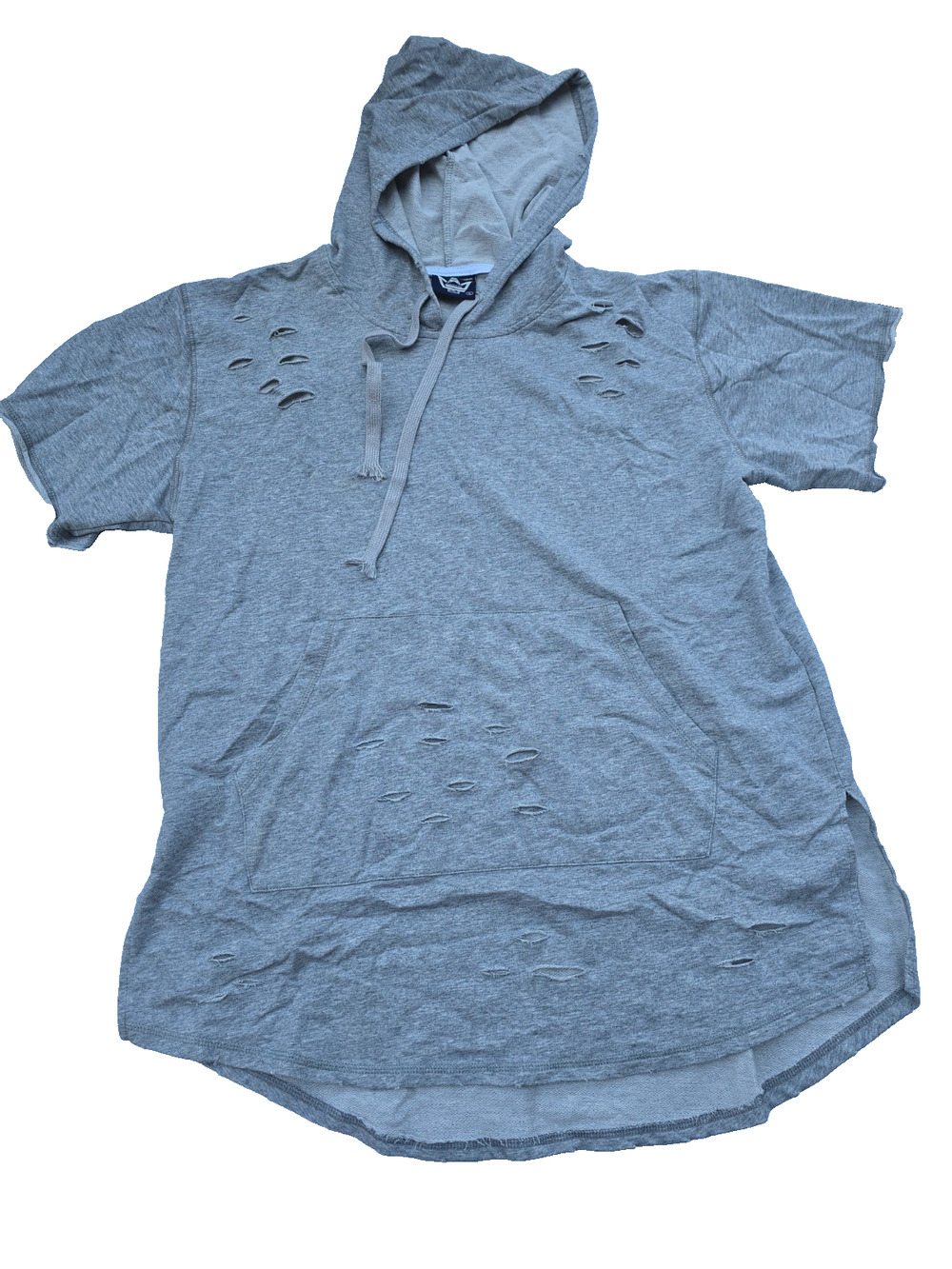 RBBONE Hooded Performance Shirt Men’s Large Gray Short Sleeve Lightweight Hoodie